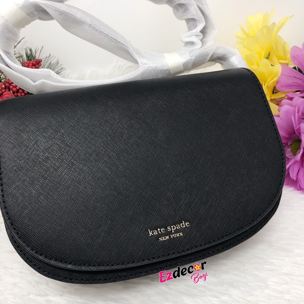 Kate Spade Reiley Flap Leather Crossbody Bag Black - Picture 4 of 8